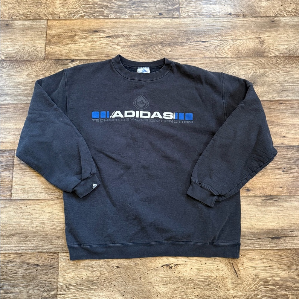 Vintage Adidas Faded Black Crewneck Sweatshirt - Picture 1 of 7